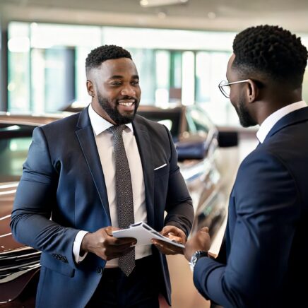 Firefly un vendeur et un client qui discutent dans une concession automobile 84228