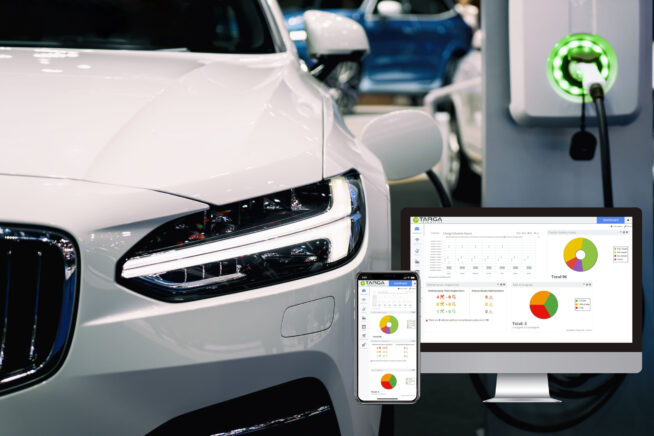 Power supply for hybrid electric car charging battery. Eco car concept.