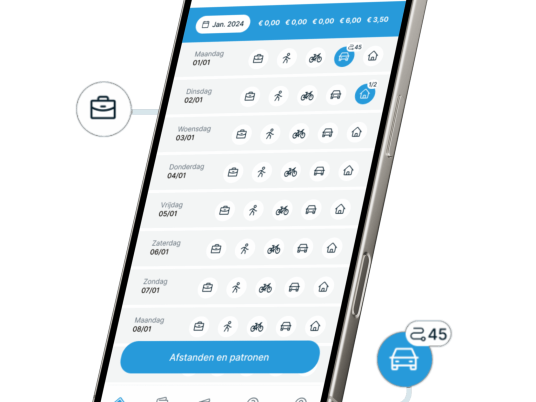 Olympus-app kilometerregistratie